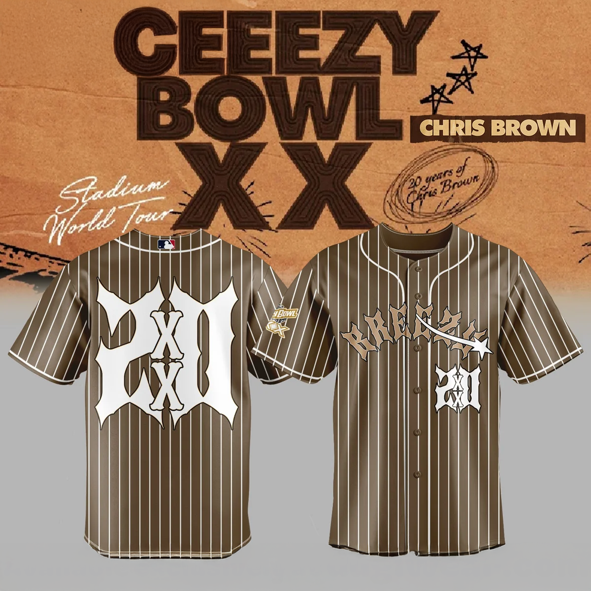 Chris Brown Breezy Bowl XX Collector Baseball Jersey Edition