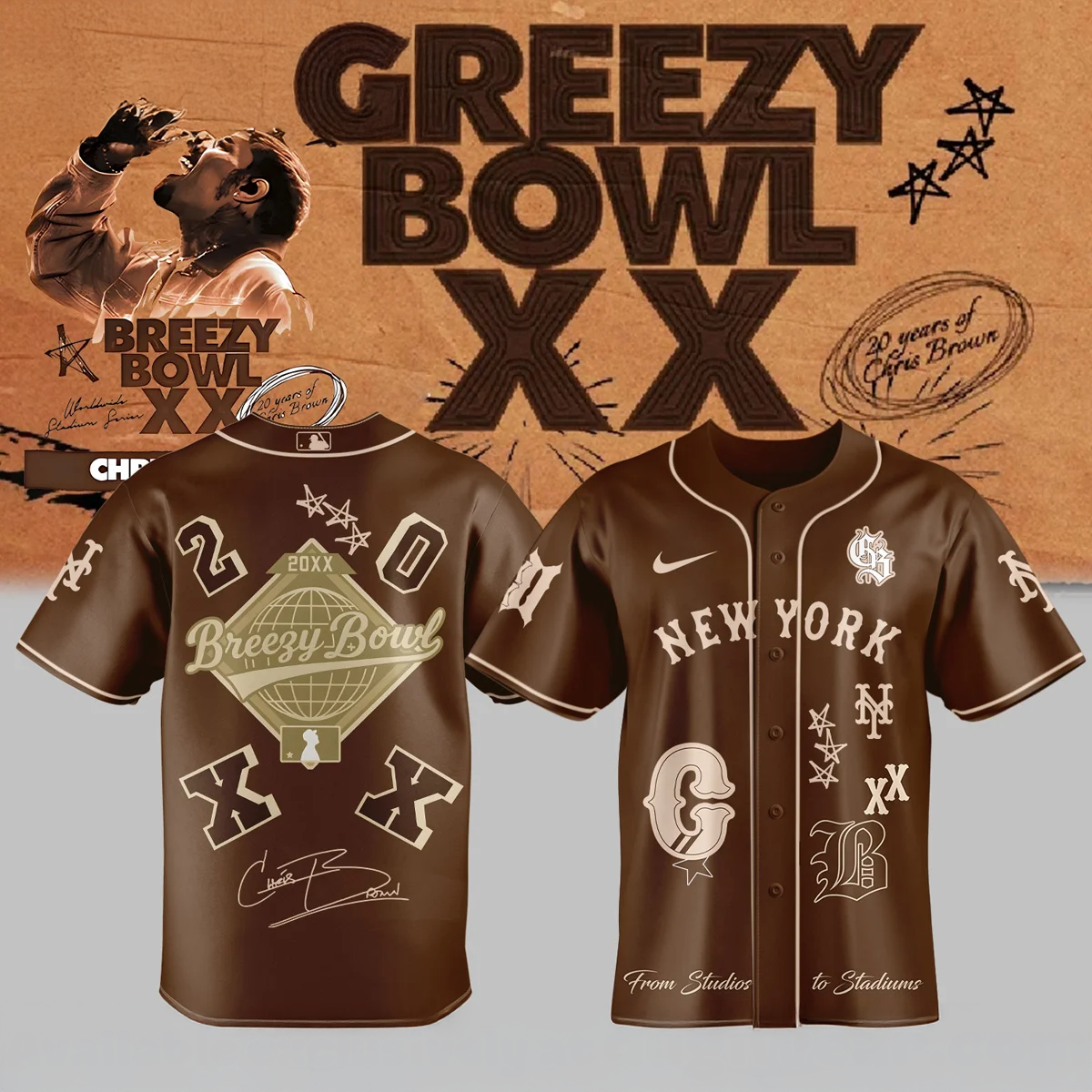 Chris Brown Breezy Bowl XX New York Mets Baseball Jersey Collection