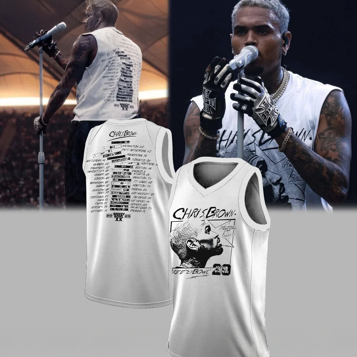 Chris Brown Breezy Bowl XX Official Baseball Jersey Fan Collection
