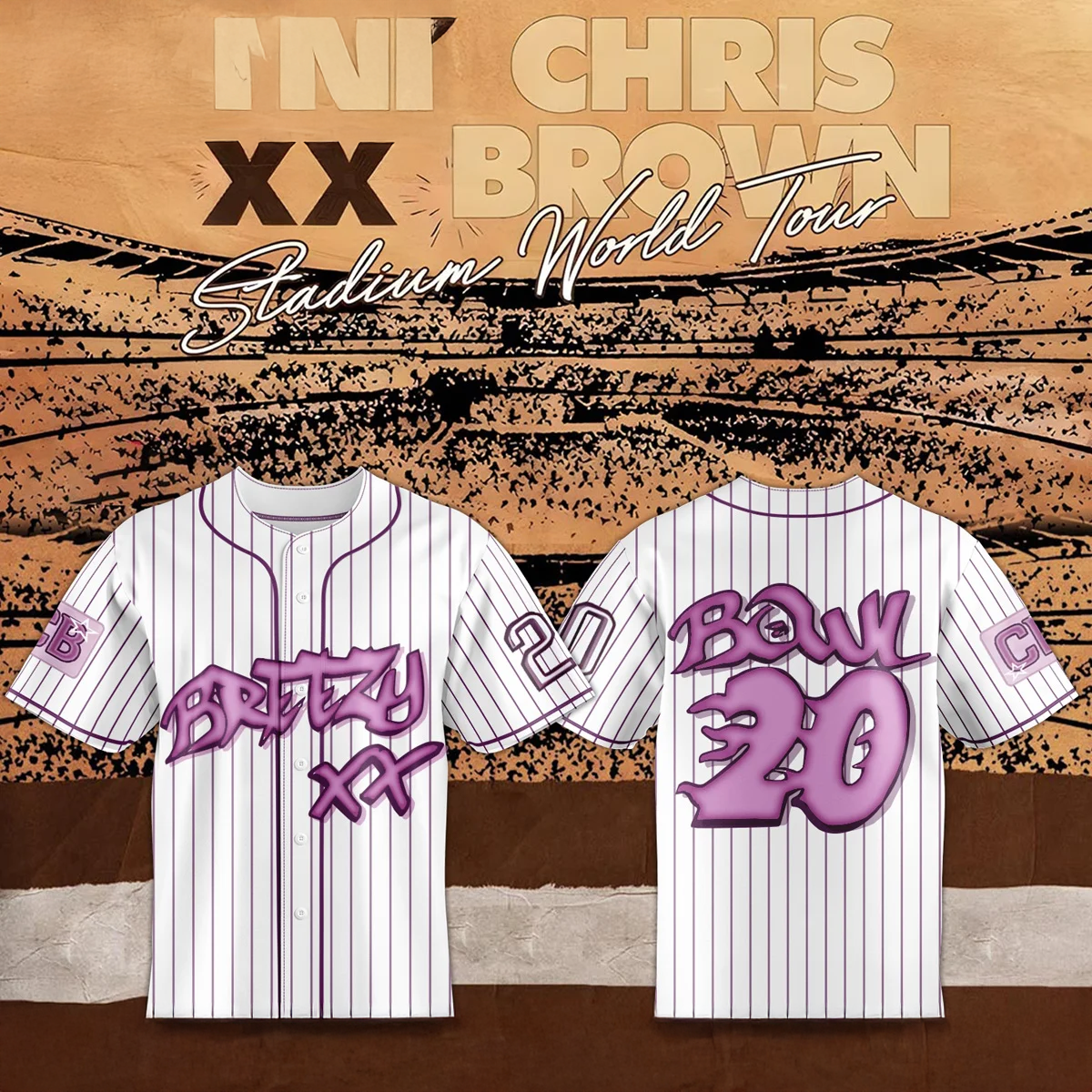 Chris Brown Breezy Bowl XX Premium Baseball Jersey Collection