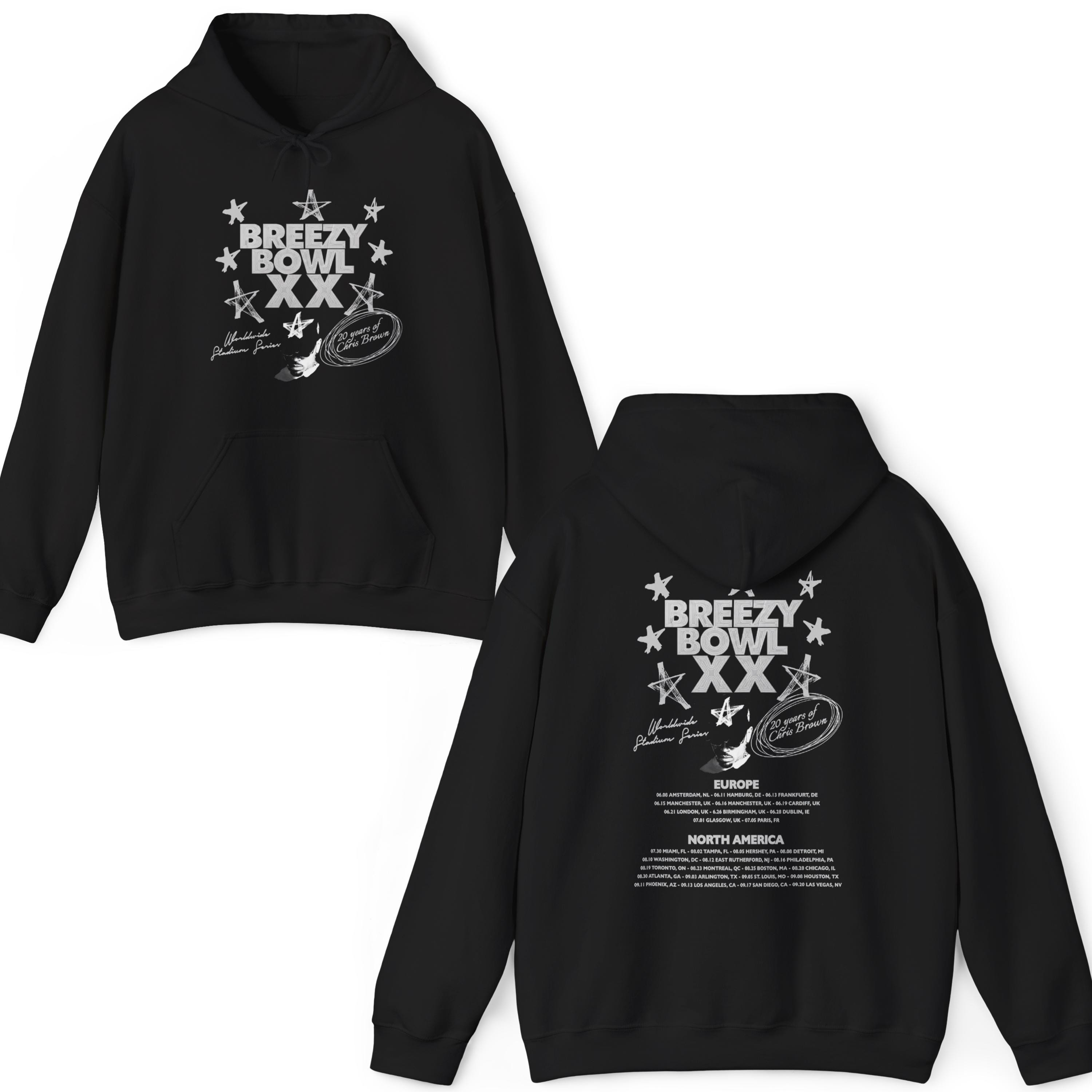 Chris Brown Breezy Bowl XX Tour Hoodie, Chris Brown Album Sweatshirt, Chris Brown Fan Gift, Chris Brown Merch