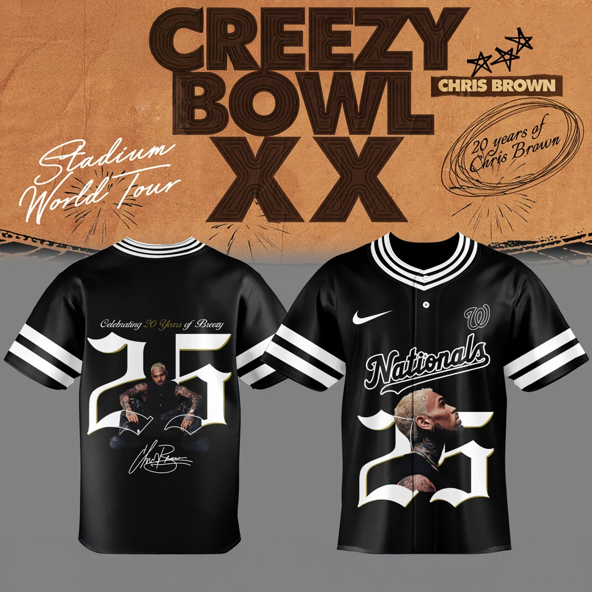 Chris Brown Breezy Bowl XX Washington Nationals Collector Jersey