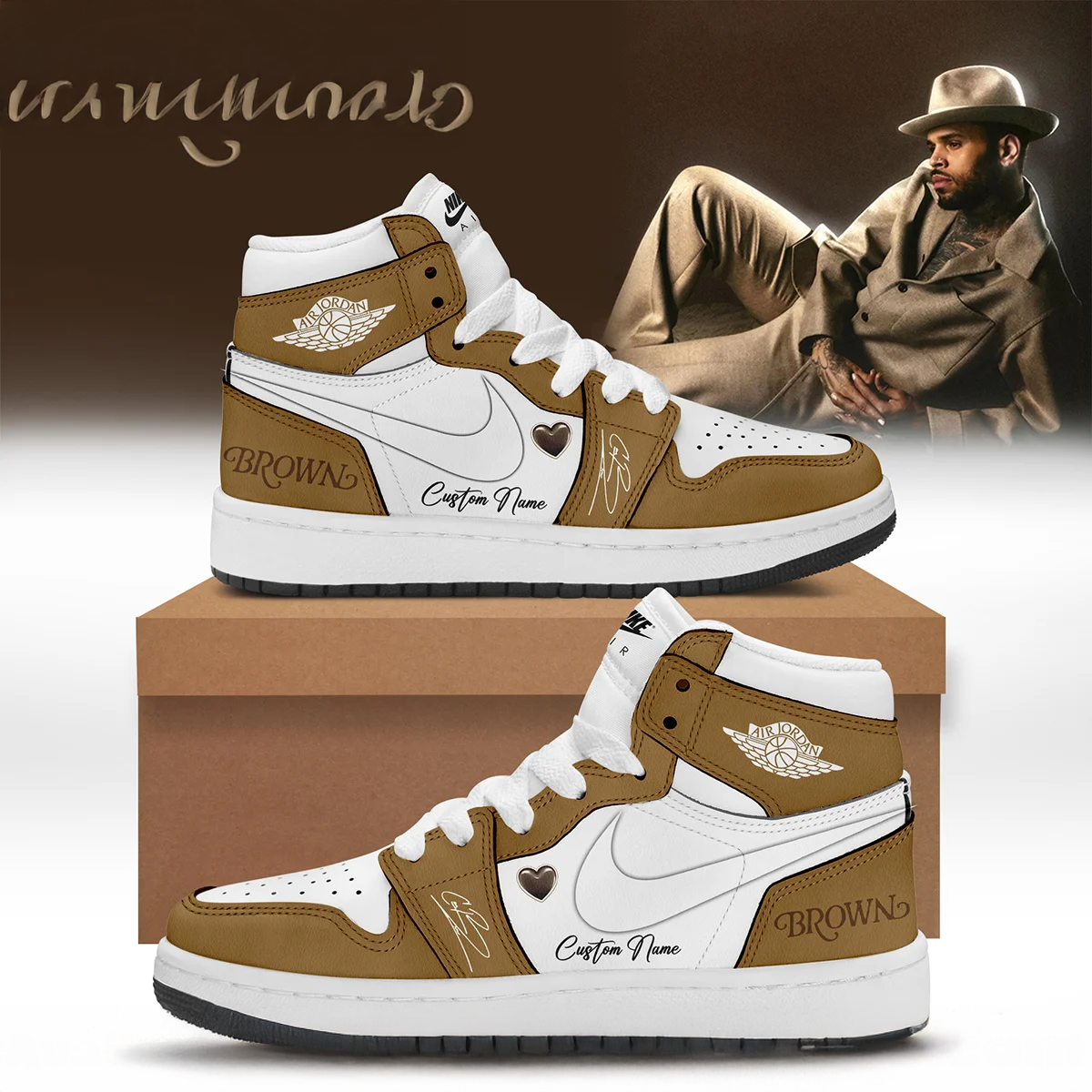 Chris Brown Brown Album Air Force Jordan Sneakers Fan Collection