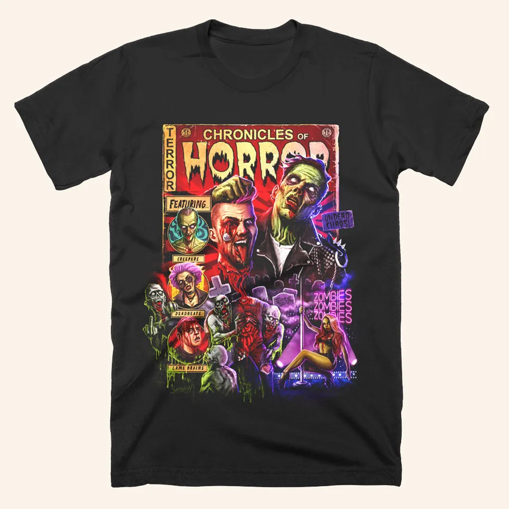 Chronicles Of Horror Undead Chaos TShirt Mens Halloween Shirt Present For Husband