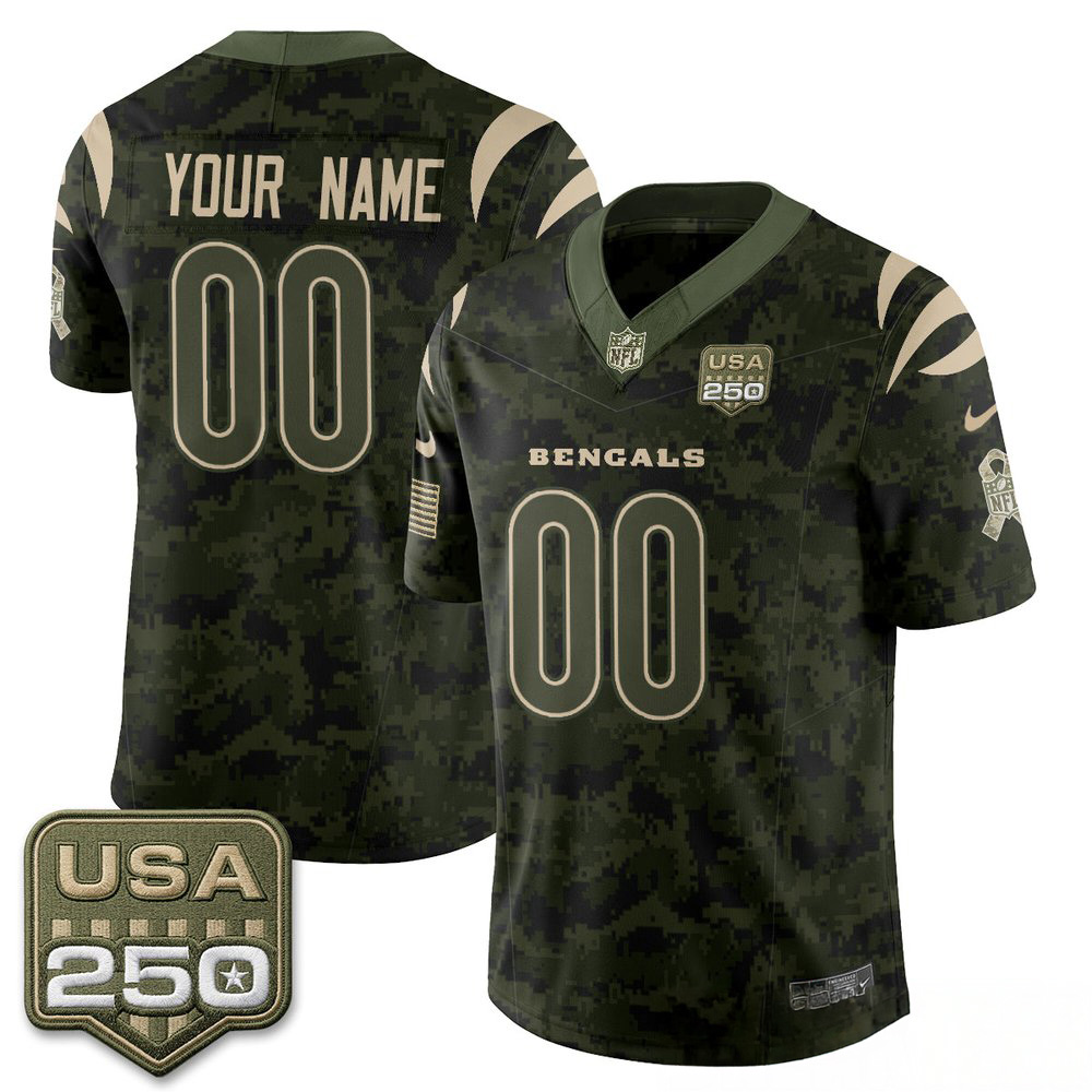 Cincinnati Bengals 2026 Salute To Service Custom Stitched Football Jersey Collection 1 - Unicasport Cincinnati Bengals 2026 Salute To Service Custom Stitched Football Jersey Collection