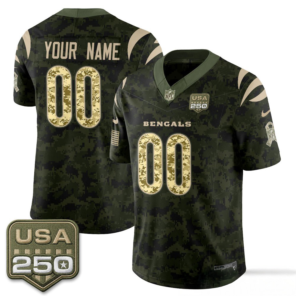 Cincinnati Bengals 2026 Salute To Service Custom Stitched Football Jersey Design 2 - Unicasport Cincinnati Bengals 2026 Salute To Service Custom Stitched Football Jersey Design