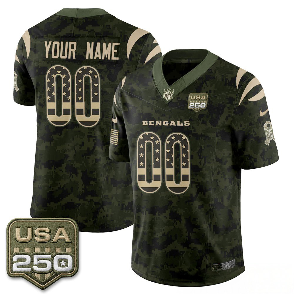 Cincinnati Bengals 2026 Salute To Service Custom Stitched Football Jersey 1 - Unicasport Cincinnati Bengals 2026 Salute To Service Custom Stitched Football Jersey