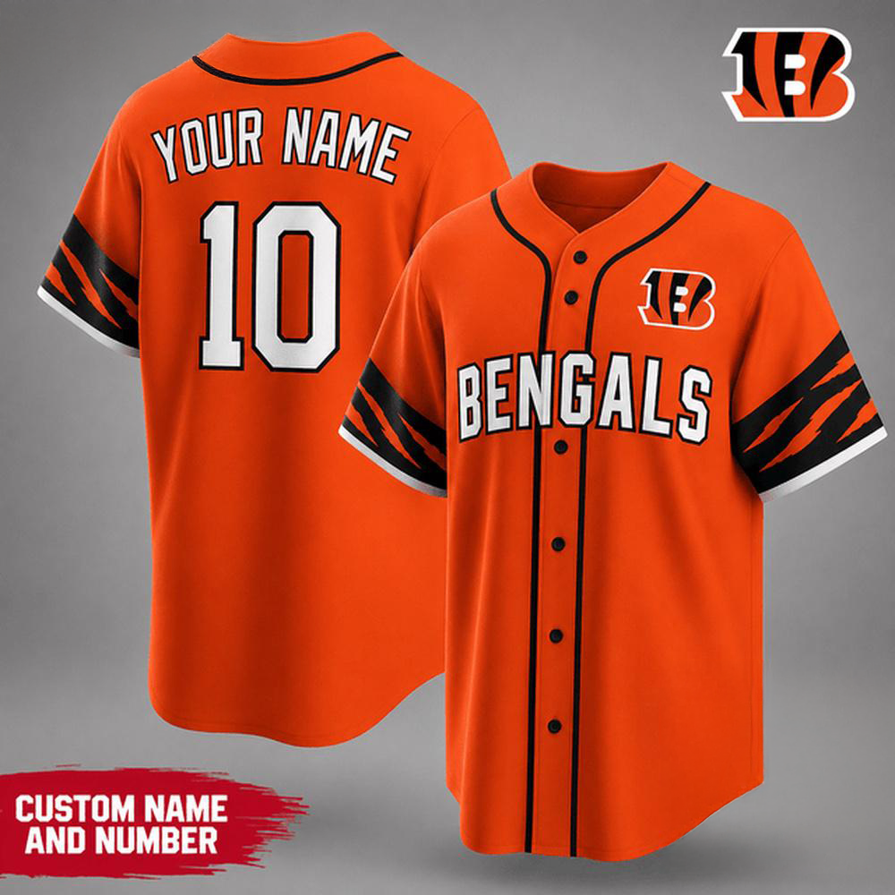 Cincinnati Bengals NFL Team Pride Premium Baseball Jersey