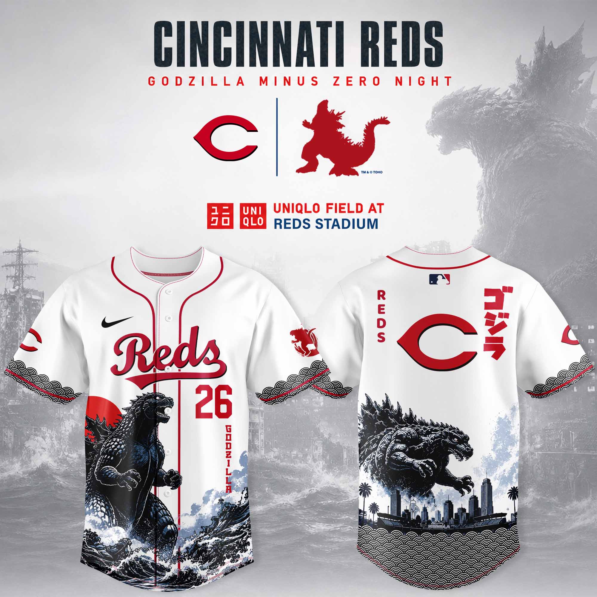 Cincinnati Godzilla Minus One Limited Edition Baseball Jersey