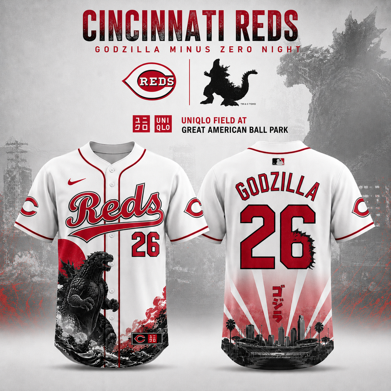 Cincinnati Godzilla Minus One Premium Collector Baseball Jersey