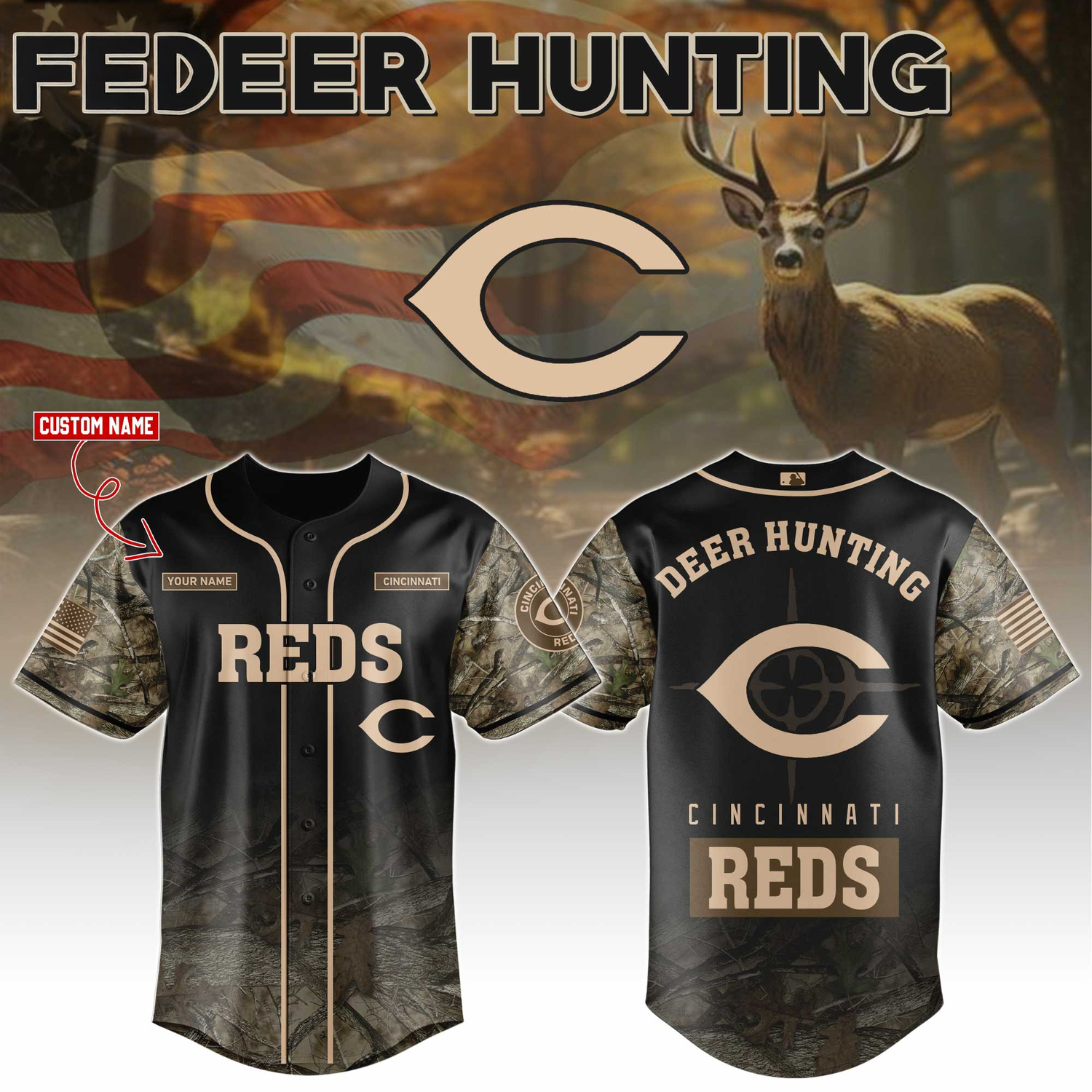 Cincinnati Reds Deer Hunting Limited Edition Baseball Jersey