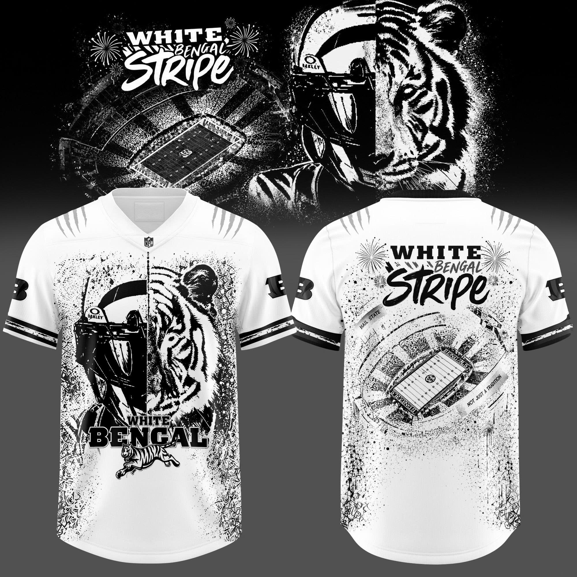 Cincinnati White Bengal Collection Football Jersey