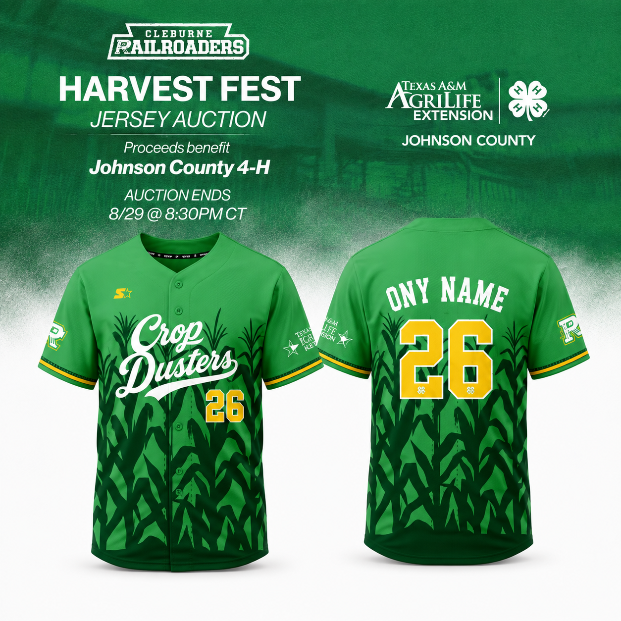 Cleburne Crop Dusters Harvest Fest 2026 Special Edition Baseball Jersey Giveaway Fan Apparel 1 - Unicasport Cleburne Crop Dusters Harvest Fest 2026 Special Edition Baseball Jersey Giveaway Fan Apparel