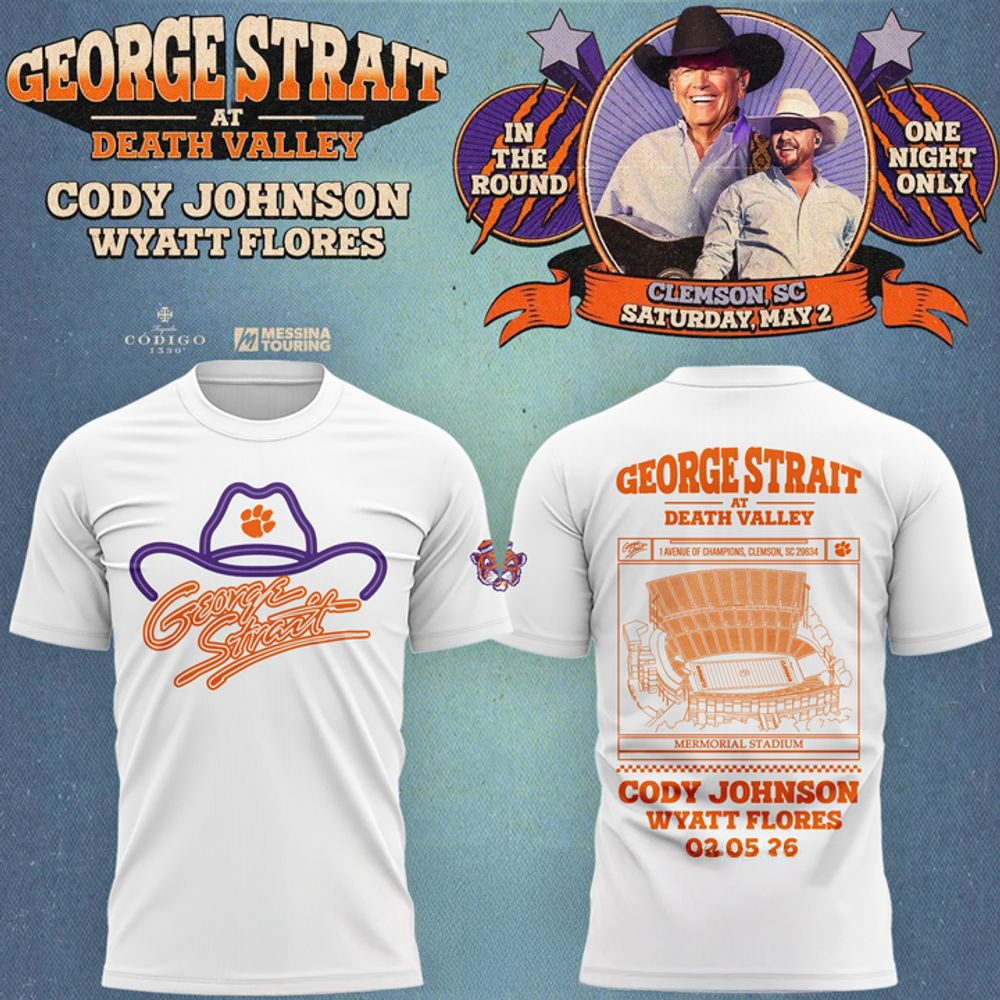 Clemson Tigers x The King of Country George Strait White Shirt