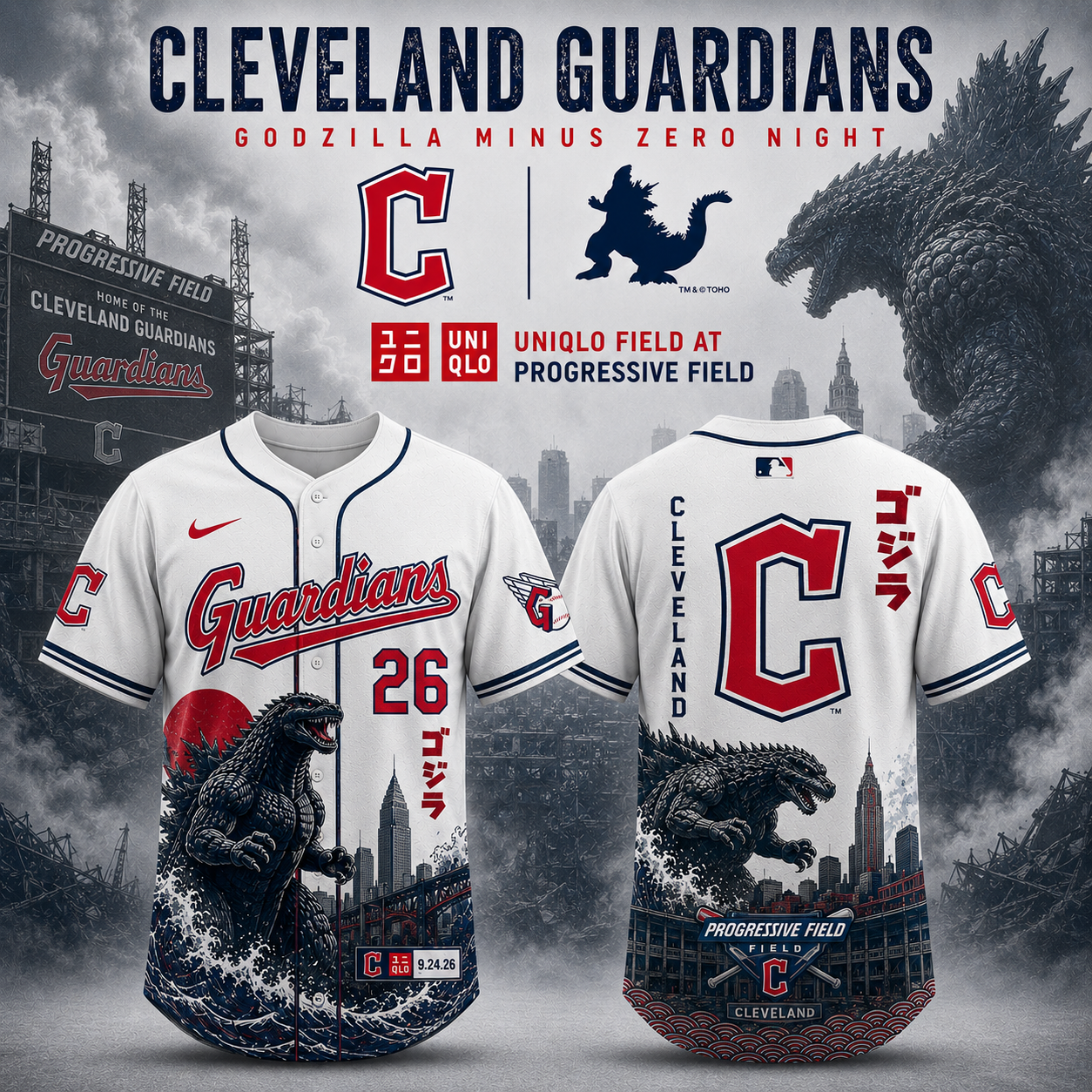 Cleveland Godzilla Minus One Limited Edition Baseball Jersey