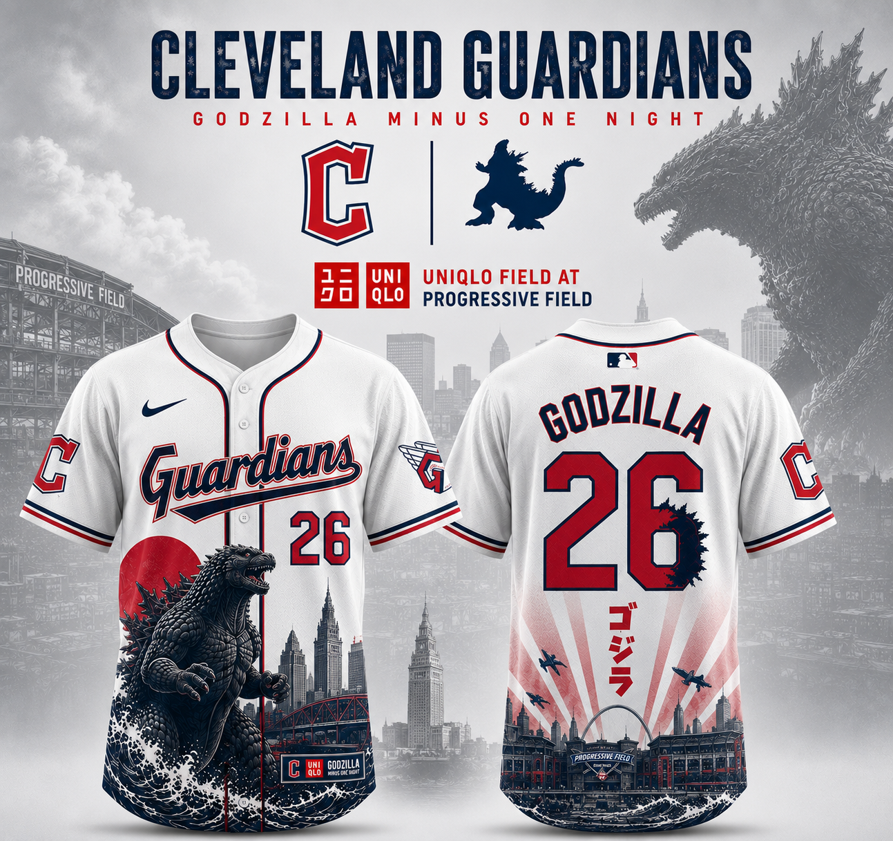 Cleveland Godzilla Minus One Premium Fan Baseball Jersey