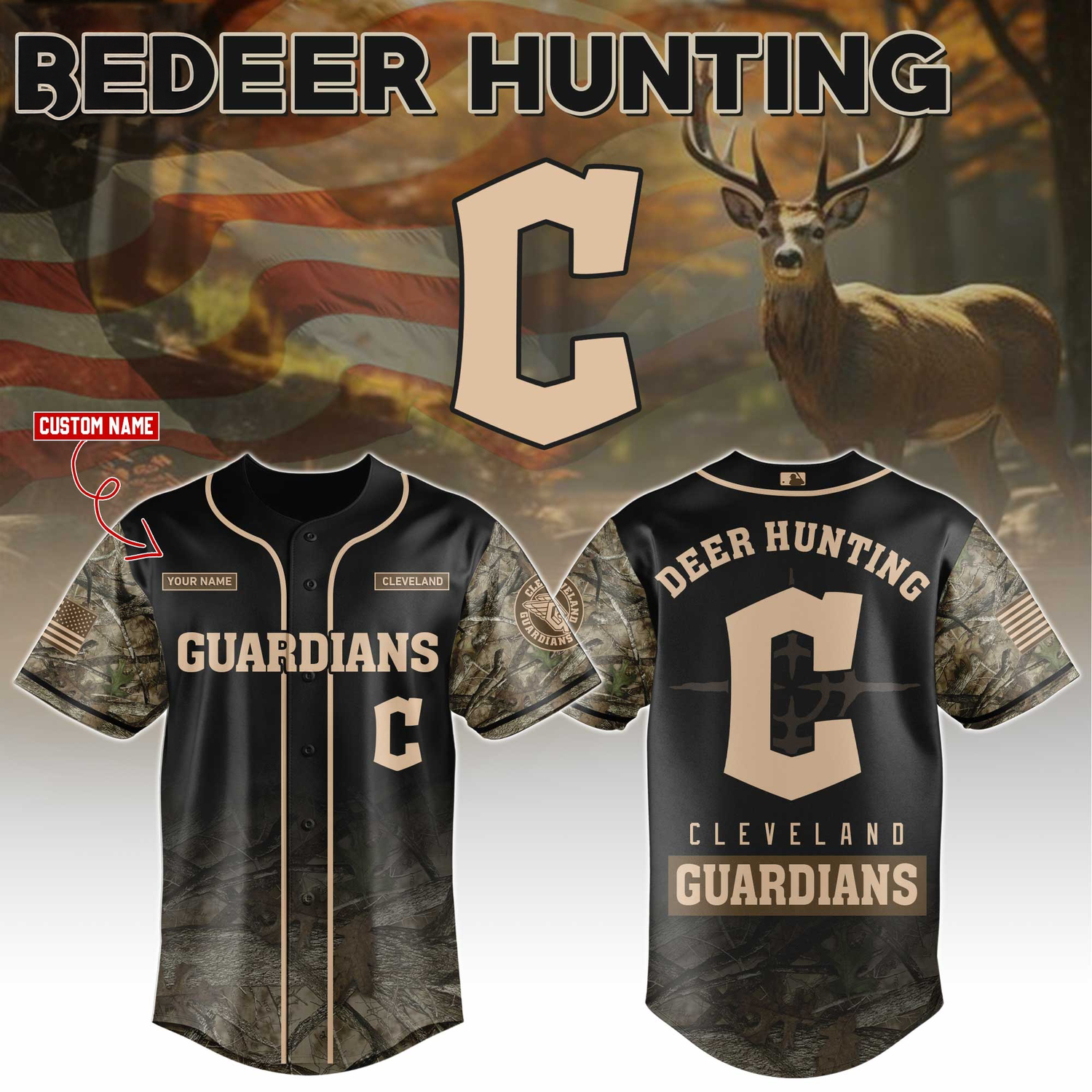 Cleveland Guardians Deer Hunting Limited Edition Baseball Jersey
