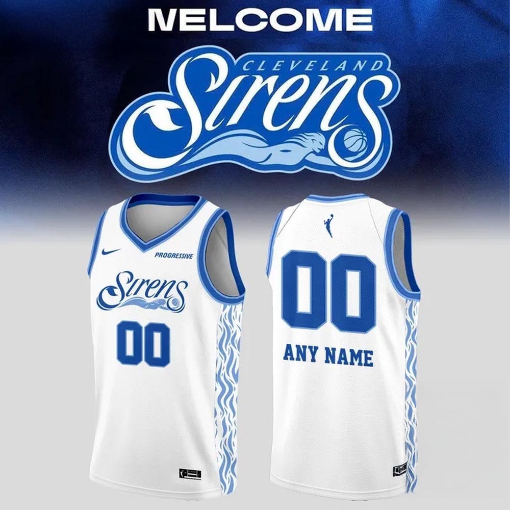 Cleveland Sirens Primary Logo Custom White Basketball Jersey Fan Apparel 1 - Unicasport Cleveland Sirens Primary Logo Custom White Basketball Jersey Fan Apparel