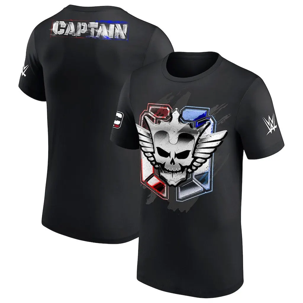 Cody Rhodes Merch Mens Black Cody Rhodes Captain Badge TShirt Gift Ideas For Husband