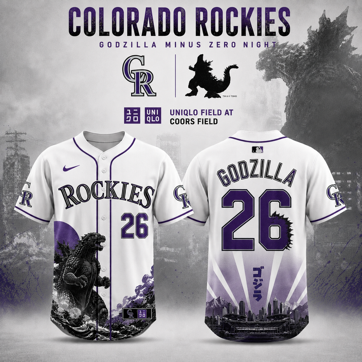 Colorado Godzilla Minus One Collector Edition Baseball Jersey