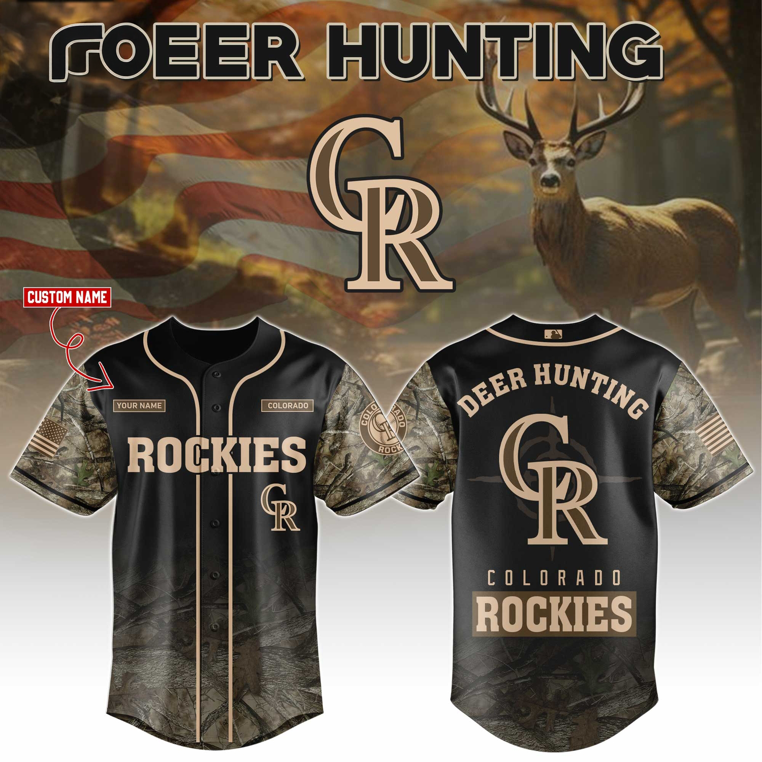 Colorado Rockies Deer Hunting Limited Edition Baseball Jersey