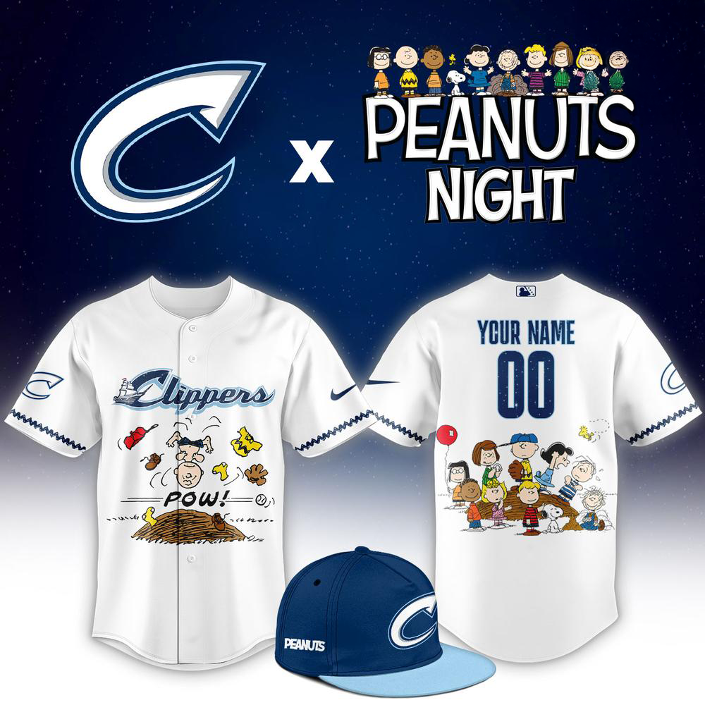 Columbus Clippers x Peanuts Night Snoopy Custom Baseball Jersey