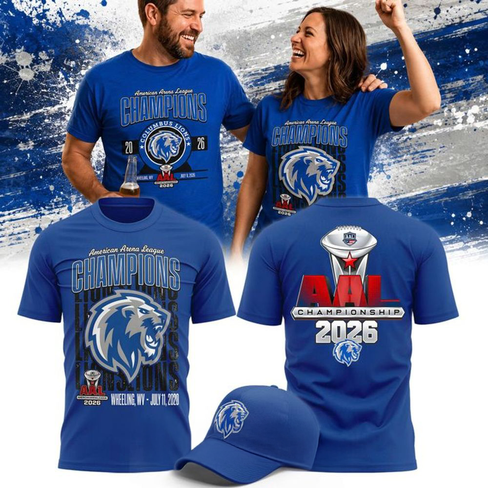 Columbus Lions 2026 Championship Royal Blue Two Sided Graphic Shirt