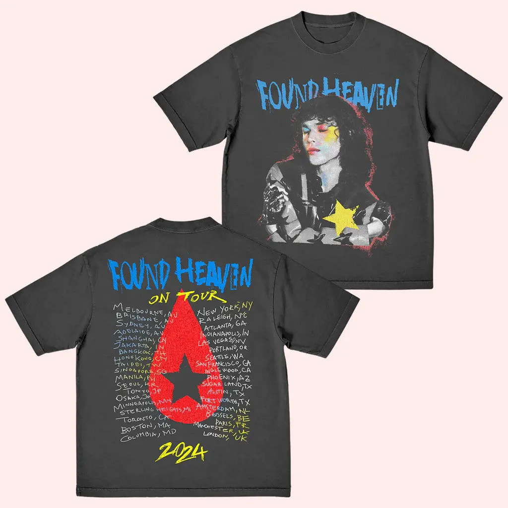 Conan Gray Merch Black Found Heaven On Tour 2024 TShirt Gift Ideas For Fans