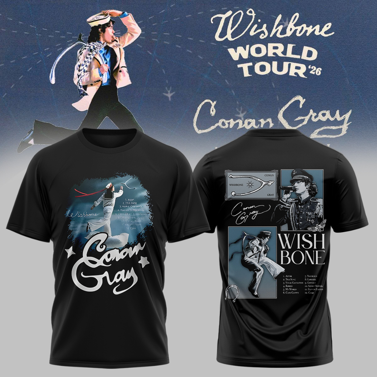 Conan Gray Wishbone World Tour Collector Edition Graphic T Shirt