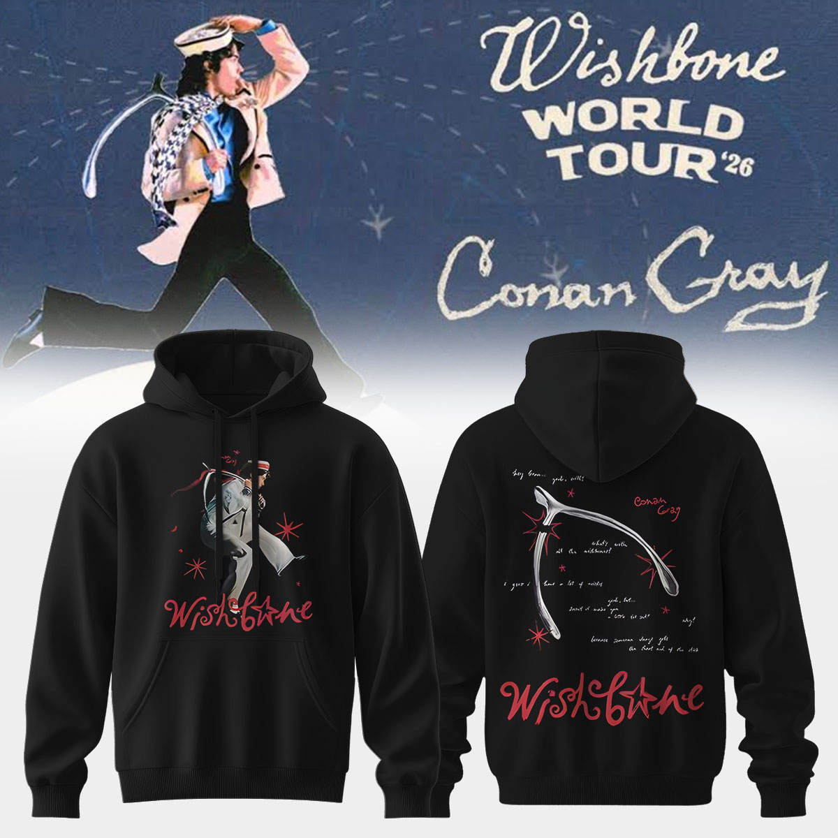 Conan Gray Wishbone World Tour Exclusive Concert Graphic Tee