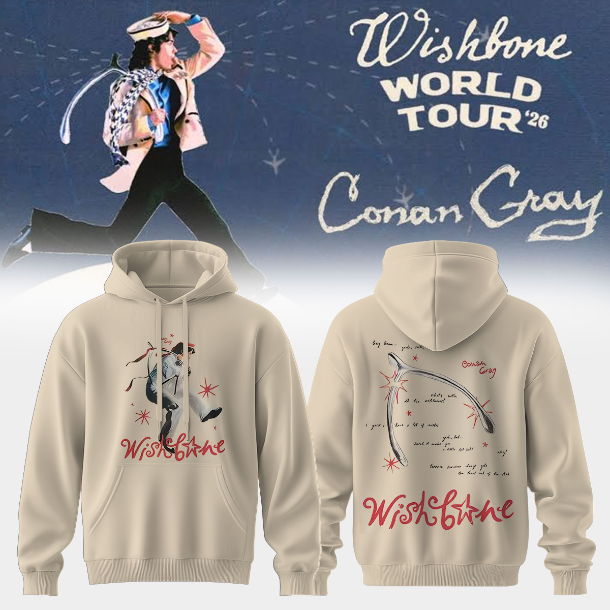 Conan Gray Wishbone World Tour Fan Favorite Graphic T Shirt