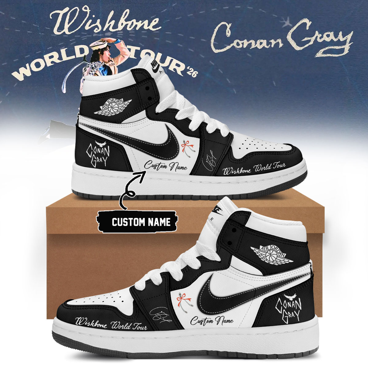 Conan Gray Wishbone World Tour Premium Casual Sneakers