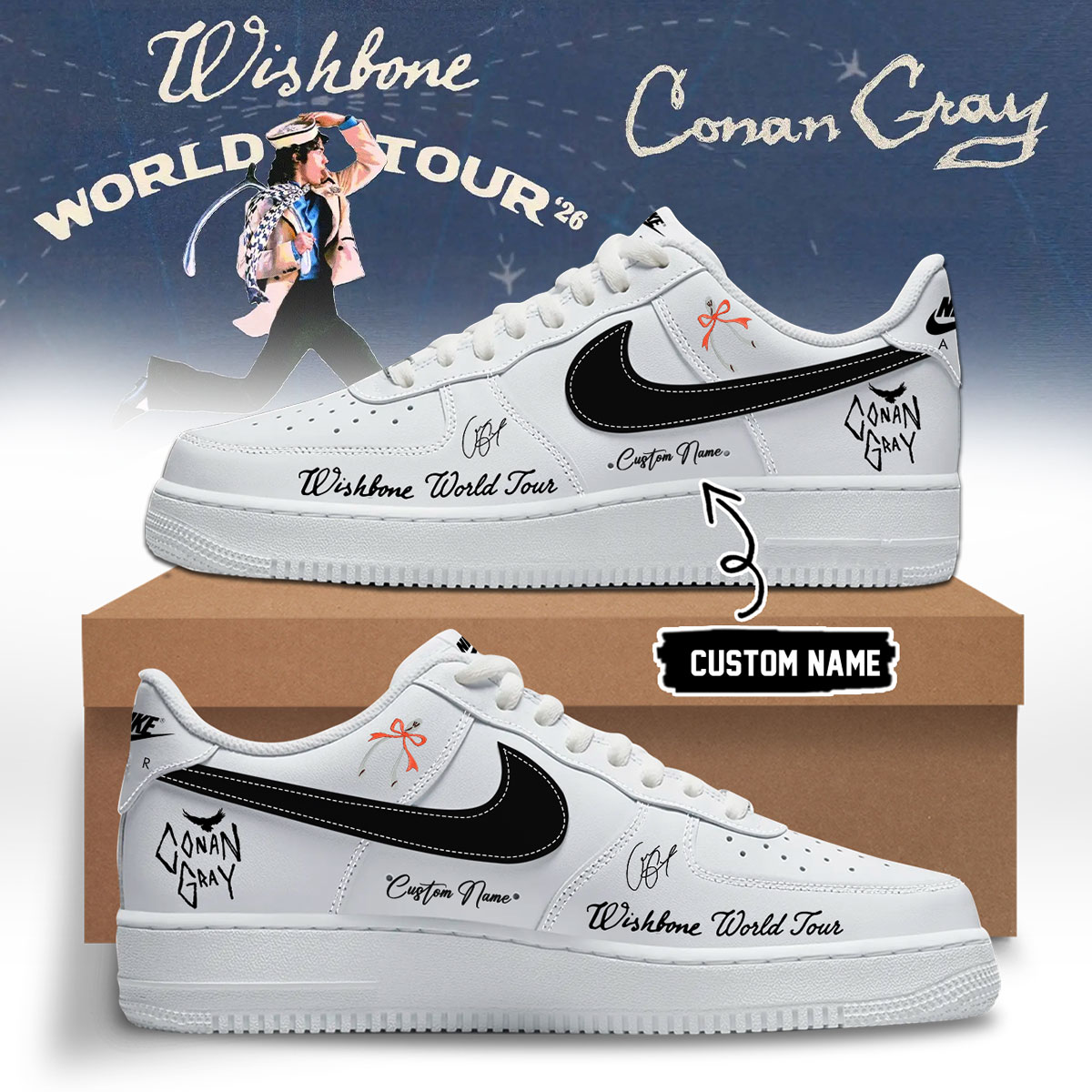 Conan Gray Wishbone World Tour Premium Streetwear Sneakers