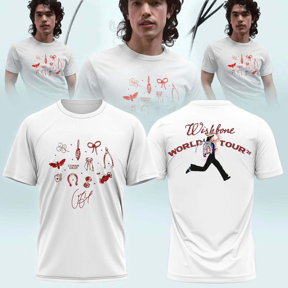 Conan Gray Wishbone World Tour Premium Vintage Graphic Tee