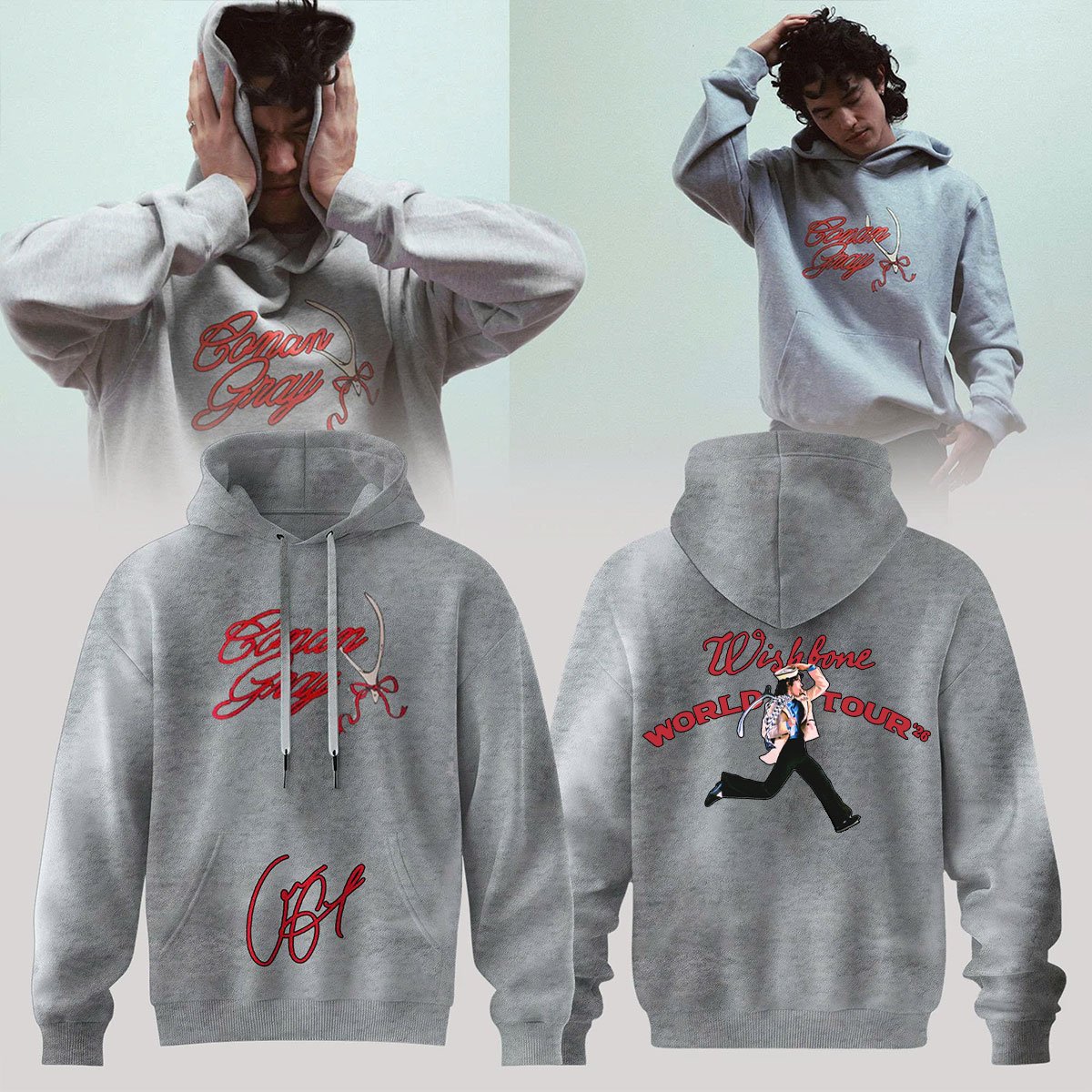 Conan Gray Wishbone World Tour Signature Fan Graphic Tee