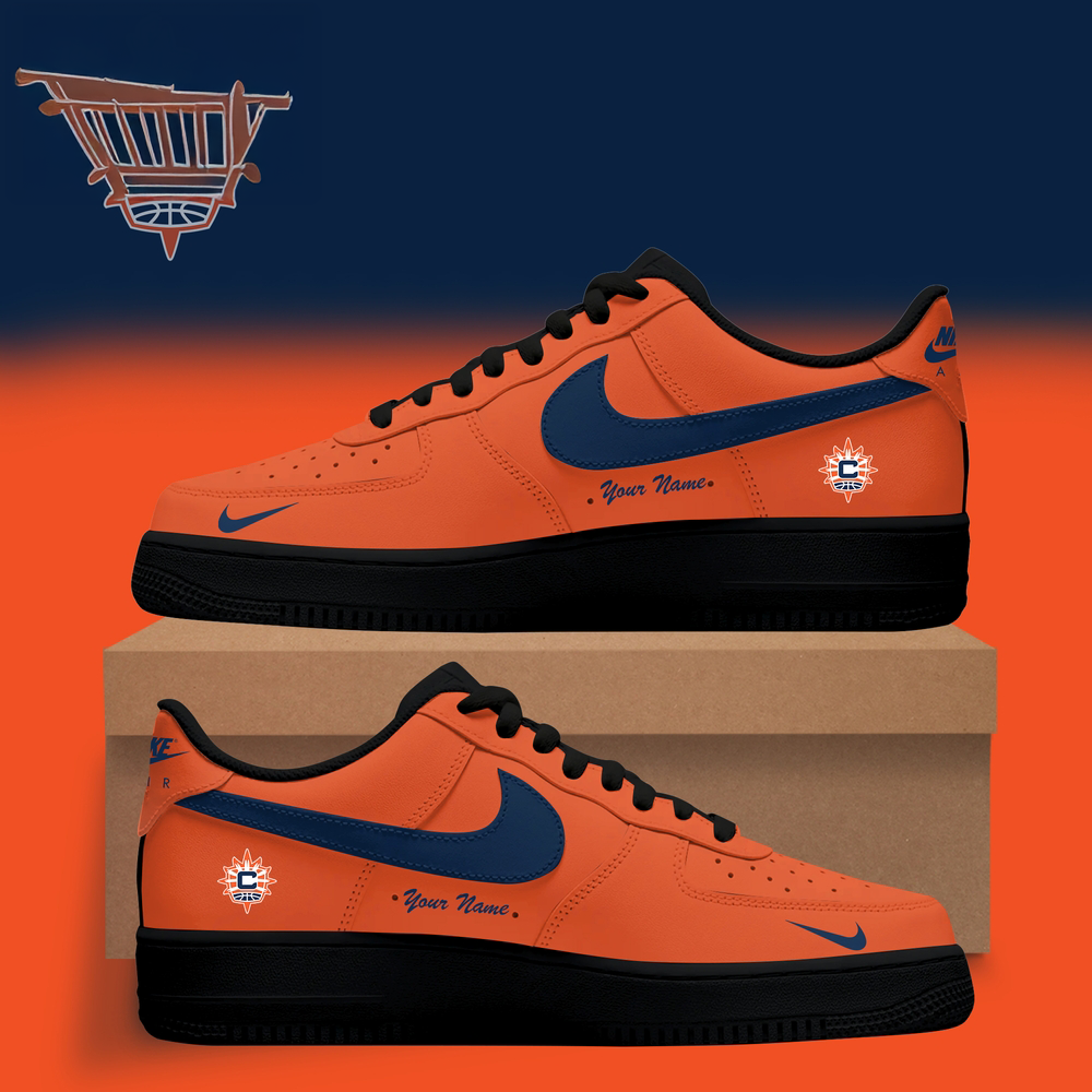 Connecticut Sun WNBA x Back 2 Black Edition Nike Air Force 1 Low Custom Shoes Fan Gift