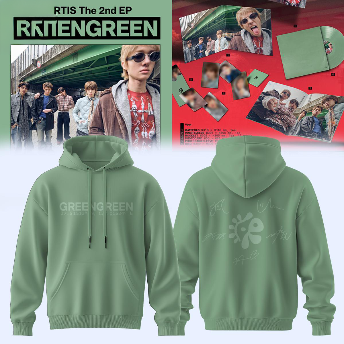 Cortis The 2nd EP GreenGreen 2026 Signature Hoodie TShirt