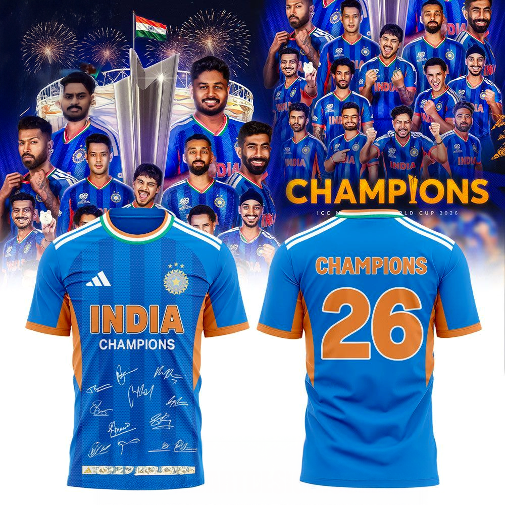 Cricket India 2026 T20 World Cup Champions Shirt