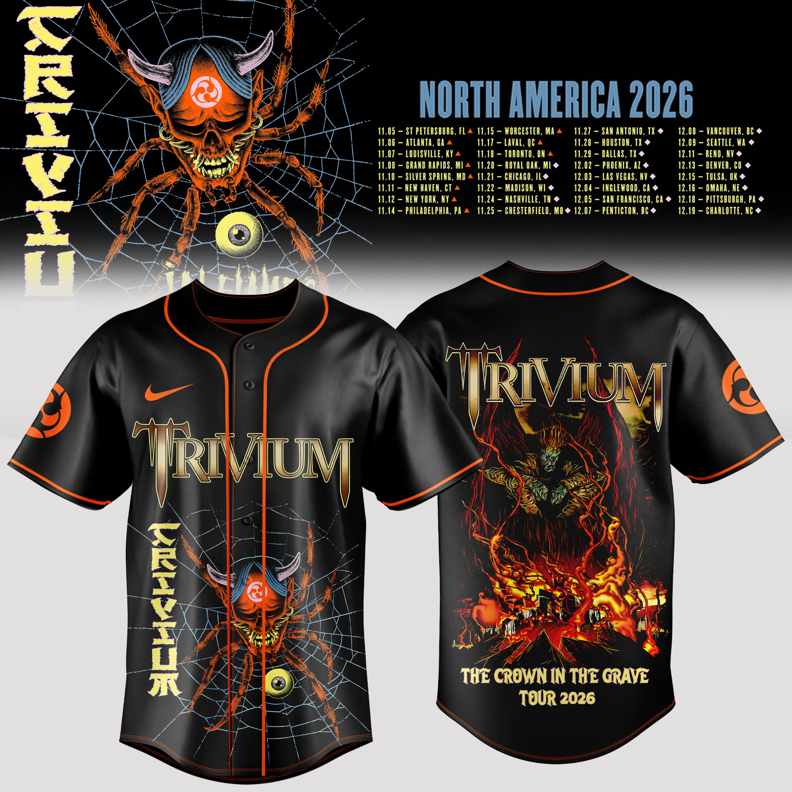Crown In The Grave World Tour 2026 Limited Edition Baseball Jersey
