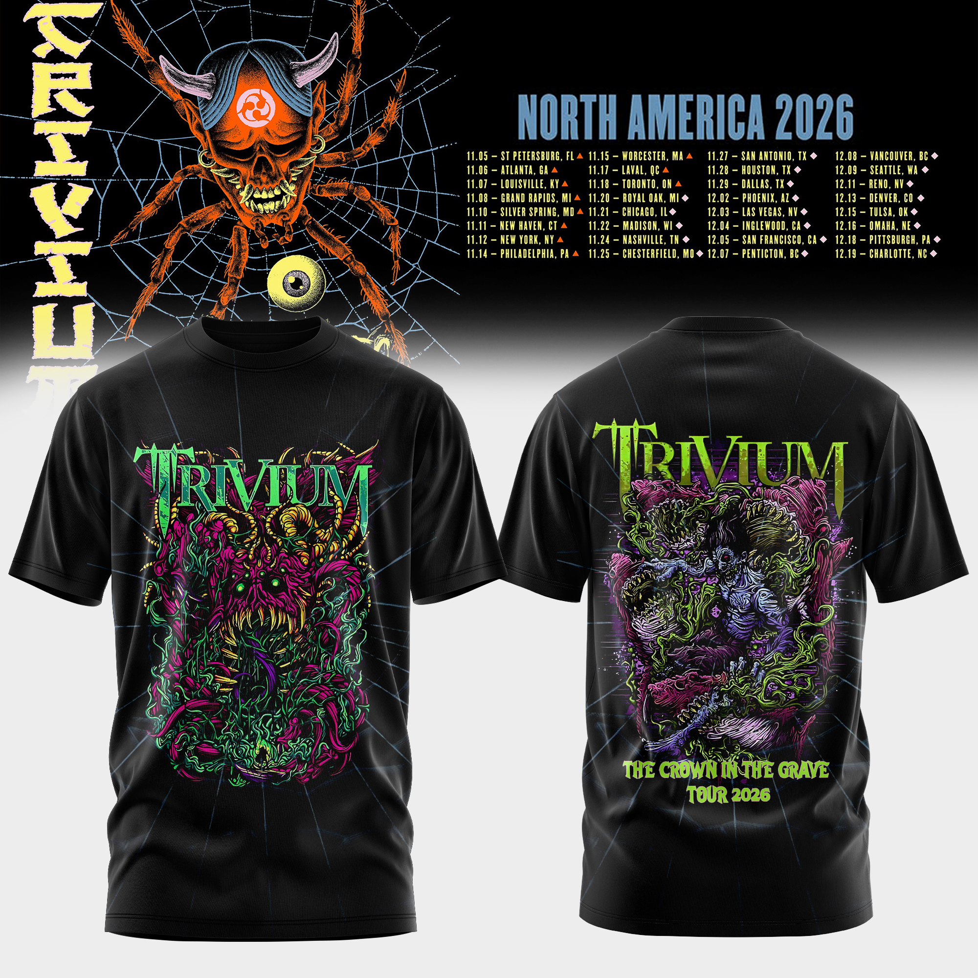 Crown In The Grave World Tour 2026 Signature Fan Graphic Tee