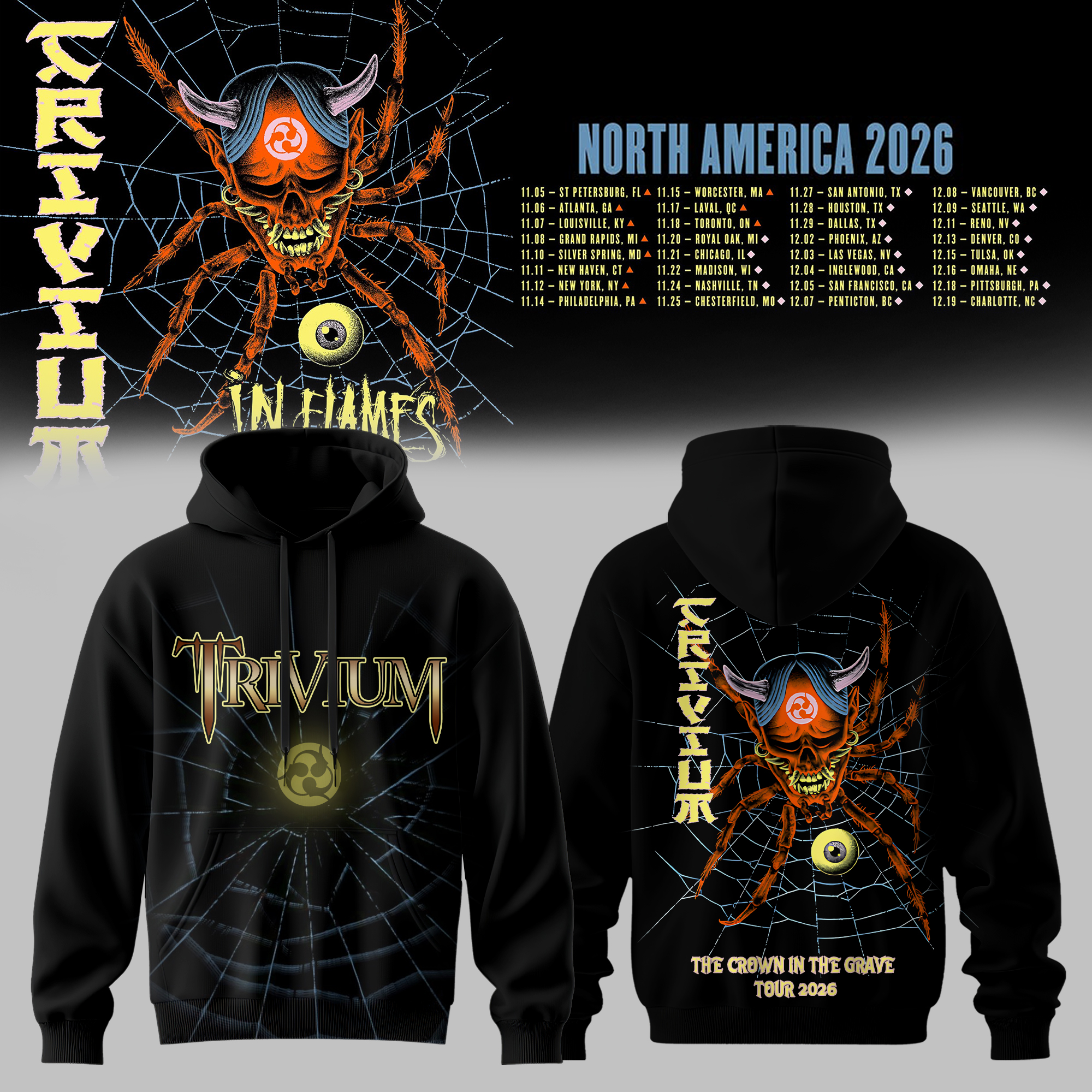Crown In The Grave World Tour 2026 Signature Fan Hoodie
