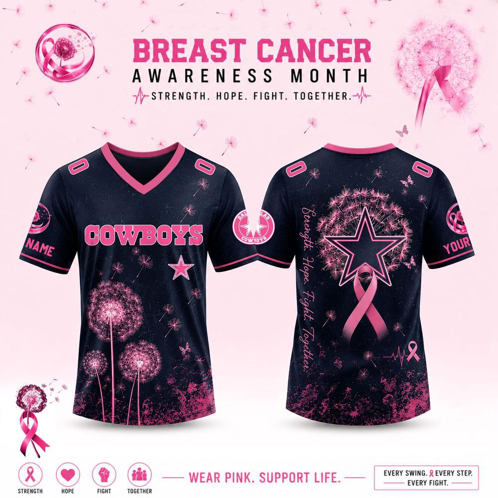Custom Dallas Cowboys Breast Cancer Awareness Dandelion of Hope Jersey 1 - Unicasport Custom Dallas Cowboys Breast Cancer Awareness Dandelion of Hope Jersey