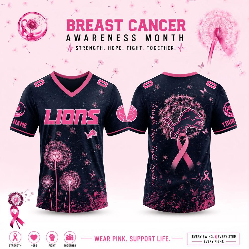 Custom Football Fan Jersey Breast Cancer Awareness Dandelion Of Hope Design 2 - Unicasport Custom Football Fan Jersey Breast Cancer Awareness Dandelion Of Hope Design