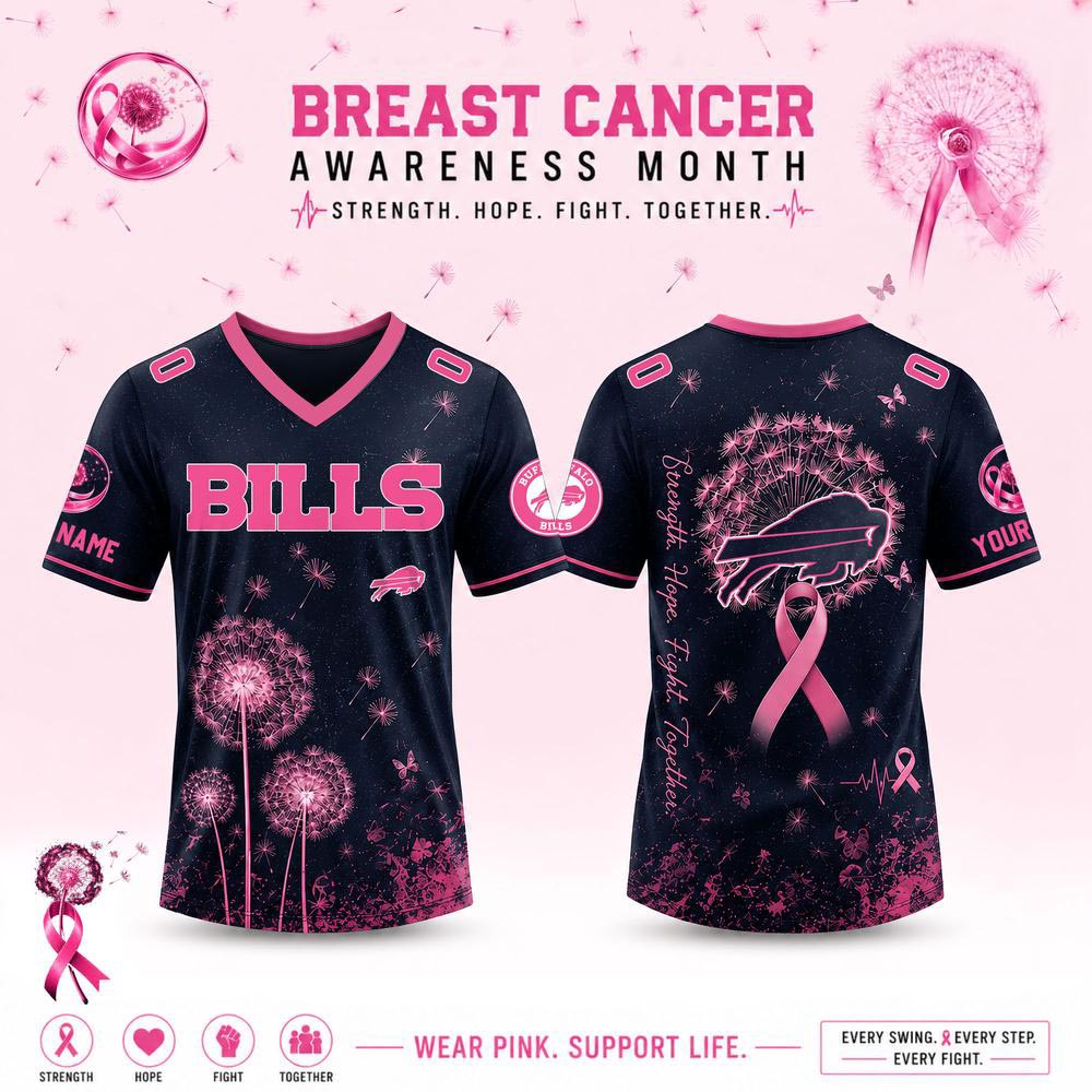 Custom Pink Ribbon Dandelion Of Hope Football Jersey Breast Cancer Awareness Apparel 1 - Unicasport Custom Pink Ribbon Dandelion Of Hope Football Jersey Breast Cancer Awareness Apparel