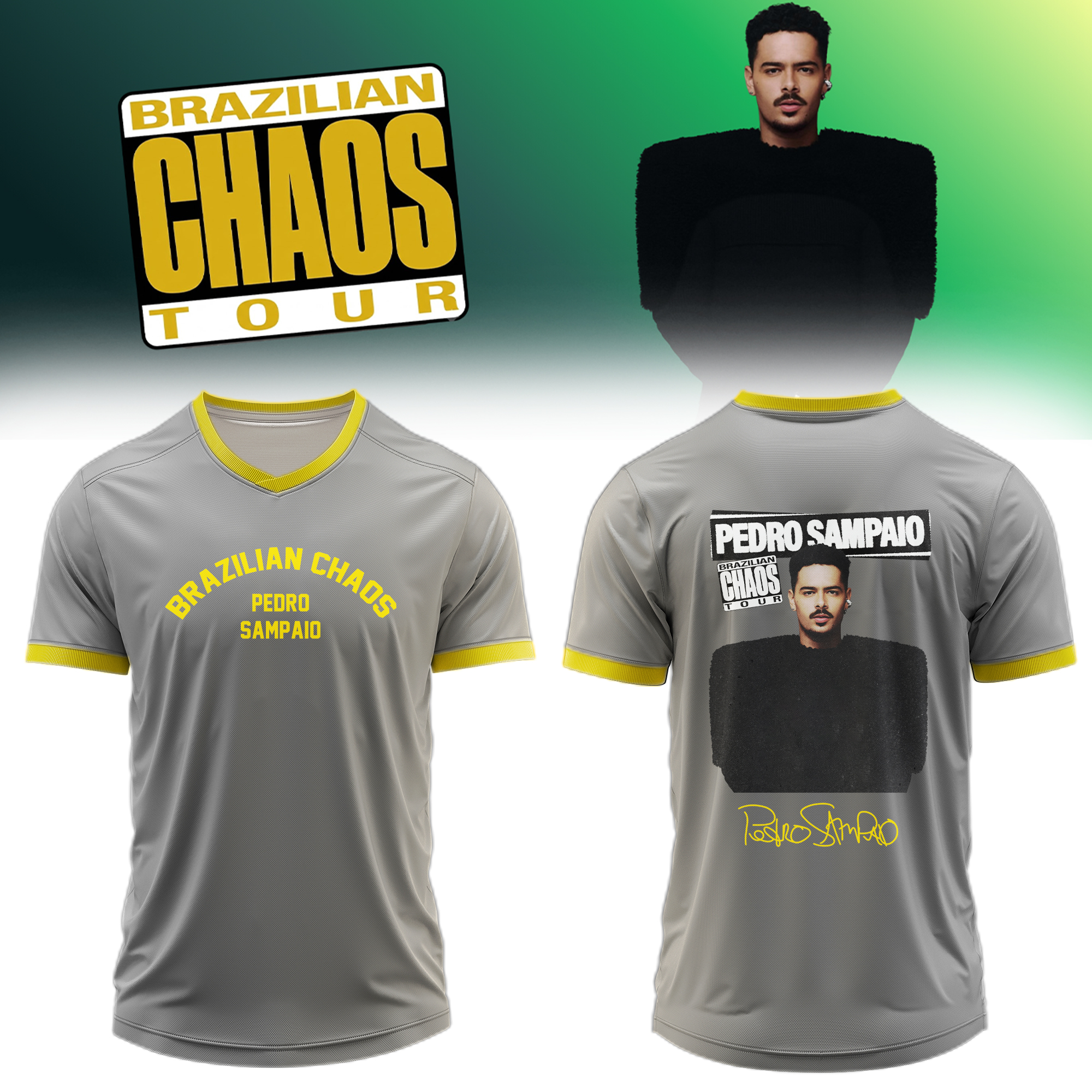 DJ Pedro Sampaio Brazilian Chaos Tour Limited Edition Signature Baseball Jersey2