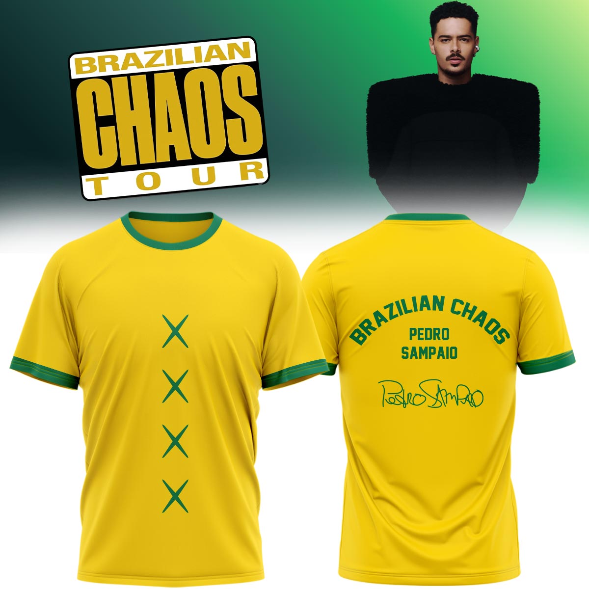 DJ Pedro Sampaio Brazilian Chaos Tour Limited Edition Signature Graphic T Shirt