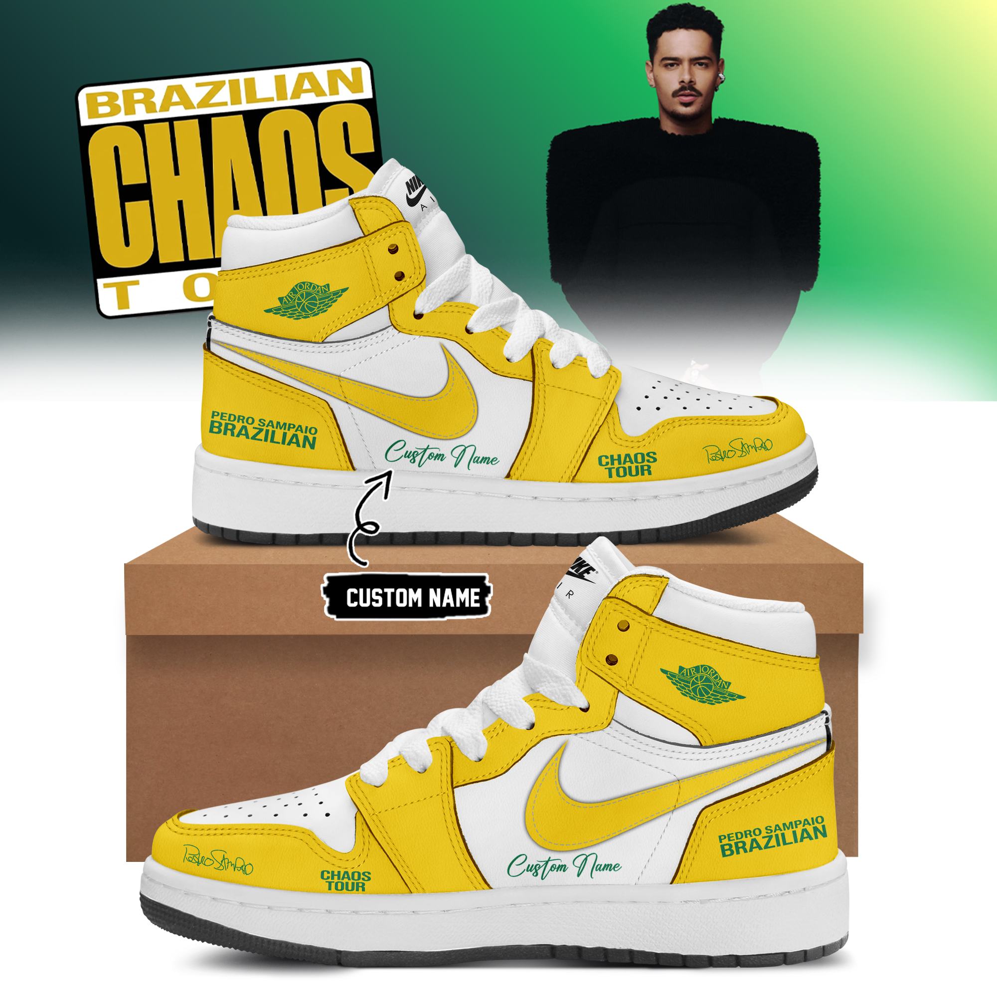 DJ Pedro Sampaio Brazilian Chaos Tour Limited Edition Signature High Top Sneakers