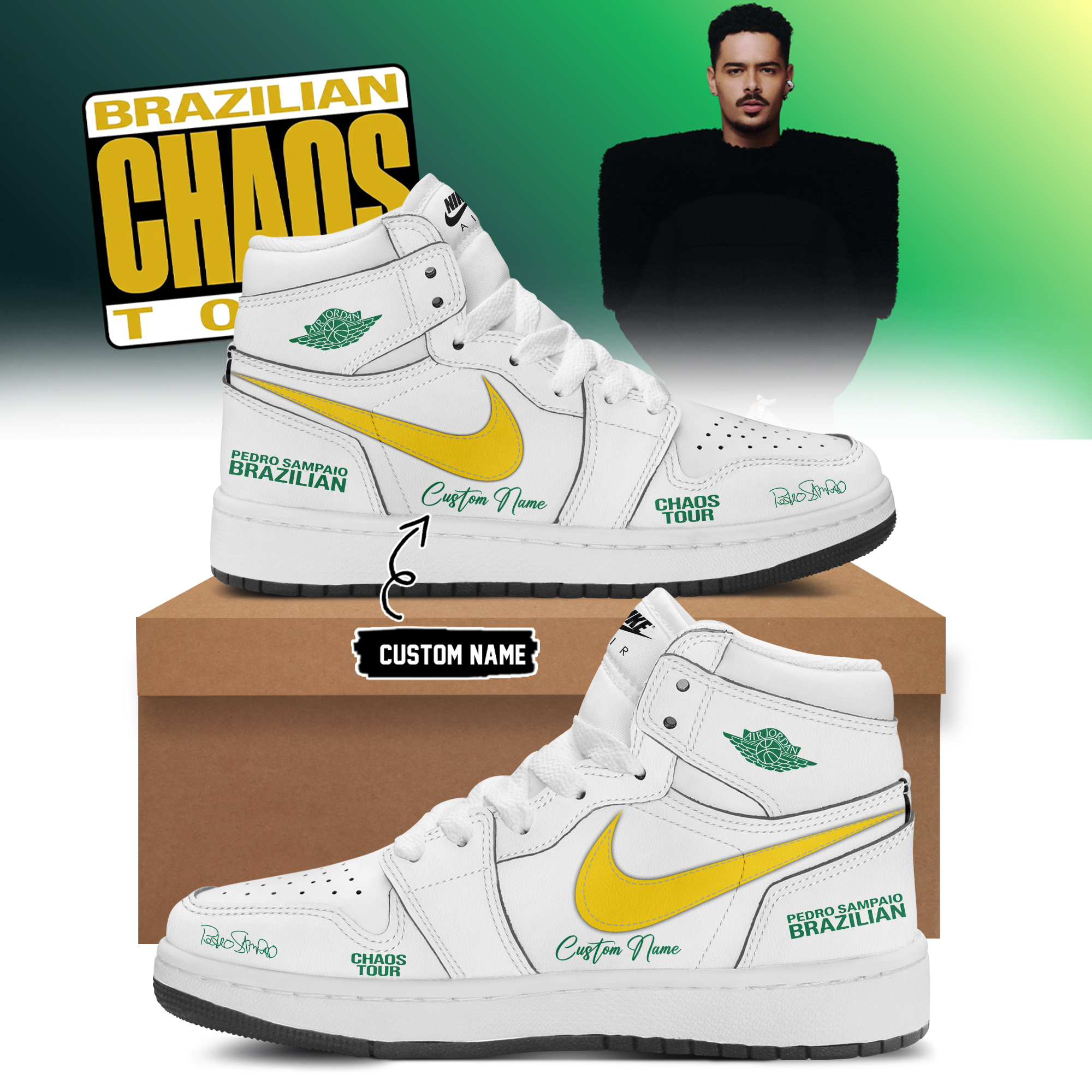 DJ Pedro Sampaio Brazilian Chaos Tour Vintage Signature Sneakers
