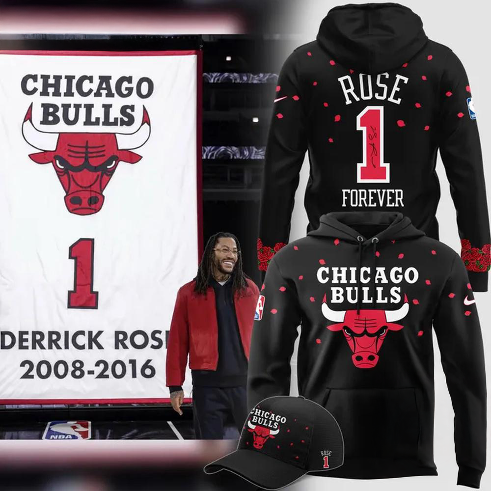 DRose Chicago Bulls 2026 Black Hoodie Shirt