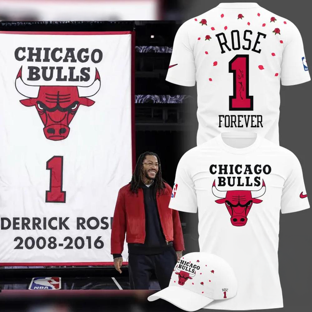 DRose Chicago Bulls 2026 Limited Edition SIGNED White T Shirt